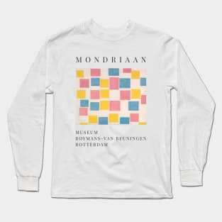 Piet Mondrian Exhibition Art Poster 1986 - Composition with color fields Long Sleeve T-Shirt